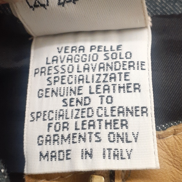 Guyfulop Navy Tan leather Trim Blazer Italy jacket - Picture 6 of 11